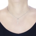 Colgante cruz latina calada en plata de 1ª Ley (23310)