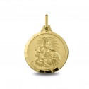 Hermosa medalla en oro de 10 o 14 kt con la imagen de la Virgen del Carmen