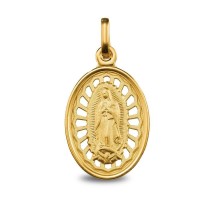 Medalla de oro Virgen de Guadalupe oval calada (1281255)