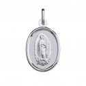 Medalla de oro blanco con bisel Virgen de Guadalupe (1B902255)