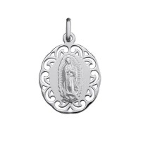Medalla de oro blanco calada Virgen de Guadalupe (1B878255)
