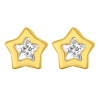 Aretes de oro 14k estrella con zirconia (0118BIS/0)