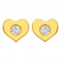 Aretes de oro 14k corazón con zirconia (027103)