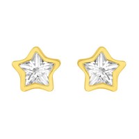 Aretes de oro 14k estrella con zirconia (0598/0)