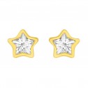 Aretes de oro 14k estrella con zirconia (0598/0)