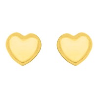 Aretes oro 14k corazón con filo mateado (089903)
