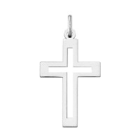 Colgante cruz latina calada en plata de 1ª Ley (23310)