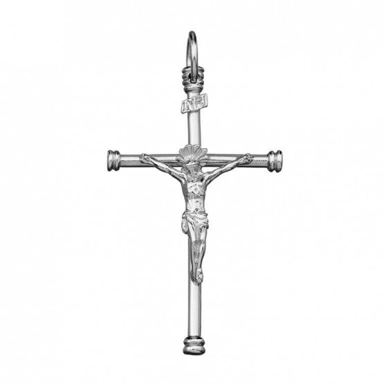 Cruz de plata 1ªLey con Cristo (23101)