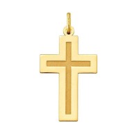 Colgante de cruz en oro mate-brillo (23302)