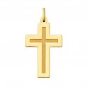 Colgante de cruz en oro mate-brillo (23302)